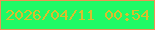 文字の大きさ：3、枠の色：ec9353、背景の色：1ffa66、文字の色：dbbe2d 無料ブログパーツのブログ時計