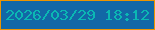 文字の大きさ：4、枠の色：ec9400、背景の色：1267a6、文字の色：0bb7b3 無料ブログパーツのブログ時計