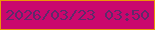 文字の大きさ：5、枠の色：ec9407、背景の色：ca076d、文字の色：5f2a6b 無料ブログパーツのブログ時計