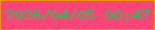 文字の大きさ：2、枠の色：ec9504、背景の色：fd4478、文字の色：1ec359 無料ブログパーツのブログ時計