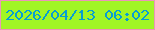 文字の大きさ：3、枠の色：ec95ba、背景の色：a1f626、文字の色：069ed3 無料ブログパーツのブログ時計
