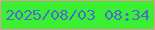 文字の大きさ：2、枠の色：ec96a3、背景の色：3bf033、文字の色：4c6dcf 無料ブログパーツのブログ時計