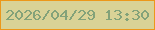 文字の大きさ：3、枠の色：ec971a、背景の色：d9d296、文字の色：83a279 無料ブログパーツのブログ時計