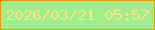 文字の大きさ：1、枠の色：ec980a、背景の色：9fed8e、文字の色：f6e684 無料ブログパーツのブログ時計