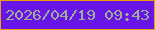 文字の大きさ：3、枠の色：ec9e06、背景の色：6815e7、文字の色：a0ae97 無料ブログパーツのブログ時計