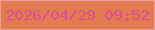 文字の大きさ：3、枠の色：ec9f9d、背景の色：e27b50、文字の色：df4d99 無料ブログパーツのブログ時計