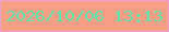 文字の大きさ：3、枠の色：eca0d6、背景の色：f7a086、文字の色：5de5ad 無料ブログパーツのブログ時計