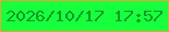 文字の大きさ：2、枠の色：eca237、背景の色：18ff3e、文字の色：119b26 無料ブログパーツのブログ時計