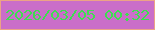 文字の大きさ：1、枠の色：eca386、背景の色：ca6ec9、文字の色：3ede50 無料ブログパーツのブログ時計