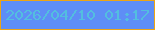 文字の大きさ：1、枠の色：eca514、背景の色：5e8ef6、文字の色：53bedf 無料ブログパーツのブログ時計