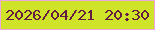 文字の大きさ：5、枠の色：eca7de、背景の色：cfe328、文字の色：641d40 無料ブログパーツのブログ時計