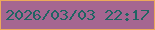文字の大きさ：1、枠の色：eca95b、背景の色：a56691、文字の色：206463 無料ブログパーツのブログ時計