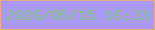 文字の大きさ：3、枠の色：eca985、背景の色：aa99f2、文字の色：85c384 無料ブログパーツのブログ時計