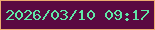 文字の大きさ：1、枠の色：ecaa6f、背景の色：5a0941、文字の色：60e7a7 無料ブログパーツのブログ時計