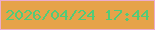 文字の大きさ：4、枠の色：ecacce、背景の色：e6a349、文字の色：51cb79 無料ブログパーツのブログ時計