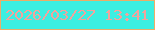 文字の大きさ：3、枠の色：ecad67、背景の色：3cefe1、文字の色：f3a39d 無料ブログパーツのブログ時計