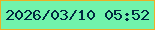 文字の大きさ：5、枠の色：ecaf25、背景の色：71f3ac、文字の色：012940 無料ブログパーツのブログ時計