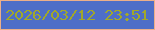 文字の大きさ：2、枠の色：ecaf89、背景の色：4e6ec7、文字の色：a1a82a 無料ブログパーツのブログ時計