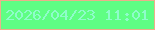 文字の大きさ：2、枠の色：ecaf8b、背景の色：5ffe84、文字の色：8ffcca 無料ブログパーツのブログ時計