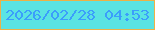 文字の大きさ：5、枠の色：ecb147、背景の色：5ae3e3、文字の色：3b9efb 無料ブログパーツのブログ時計