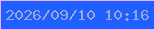 文字の大きさ：3、枠の色：ecb1fd、背景の色：1f5fff、文字の色：96a7dd 無料ブログパーツのブログ時計