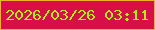 文字の大きさ：2、枠の色：ecb22a、背景の色：d70e47、文字の色：abf112 無料ブログパーツのブログ時計