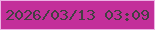 文字の大きさ：3、枠の色：ecb2e4、背景の色：c32f9a、文字の色：443f42 無料ブログパーツのブログ時計