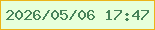 文字の大きさ：2、枠の色：ecb318、背景の色：e6ffda、文字の色：468259 無料ブログパーツのブログ時計
