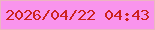 文字の大きさ：4、枠の色：ecb5c1、背景の色：f994ed、文字の色：cc221e 無料ブログパーツのブログ時計