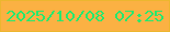 文字の大きさ：2、枠の色：ecb62f、背景の色：fbb143、文字の色：26e86e 無料ブログパーツのブログ時計