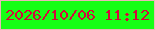 文字の大きさ：3、枠の色：ecb6b7、背景の色：16fe15、文字の色：d4083b 無料ブログパーツのブログ時計