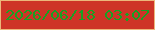 文字の大きさ：1、枠の色：ecb77b、背景の色：ce3427、文字の色：18a123 無料ブログパーツのブログ時計