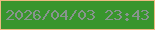 文字の大きさ：2、枠の色：ecba81、背景の色：38952d、文字の色：87948e 無料ブログパーツのブログ時計