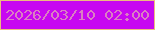 文字の大きさ：3、枠の色：ecbc7f、背景の色：c708f1、文字の色：db7fc2 無料ブログパーツのブログ時計