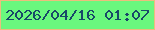 文字の大きさ：4、枠の色：ecbd7d、背景の色：6af77e、文字の色：184868 無料ブログパーツのブログ時計