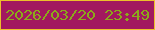 文字の大きさ：4、枠の色：ecc02b、背景の色：a2185f、文字の色：8ba91a 無料ブログパーツのブログ時計