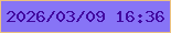 文字の大きさ：1、枠の色：ecc180、背景の色：8774f6、文字の色：4208a0 無料ブログパーツのブログ時計