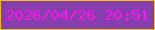 文字の大きさ：4、枠の色：ecc20c、背景の色：863eac、文字の色：fc16e8 無料ブログパーツのブログ時計