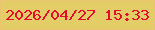 文字の大きさ：3、枠の色：ecc36e、背景の色：e2cd67、文字の色：e30d2d 無料ブログパーツのブログ時計