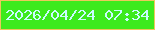 文字の大きさ：1、枠の色：ecc85b、背景の色：3dea1d、文字の色：c9fcff 無料ブログパーツのブログ時計