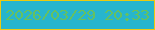 文字の大きさ：4、枠の色：ecca0e、背景の色：27b5cd、文字の色：65c160 無料ブログパーツのブログ時計