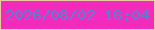 文字の大きさ：5、枠の色：eccba3、背景の色：f32bbd、文字の色：5583cf 無料ブログパーツのブログ時計