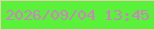文字の大きさ：5、枠の色：ecccb3、背景の色：5af13b、文字の色：d47dc9 無料ブログパーツのブログ時計