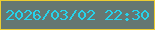 文字の大きさ：5、枠の色：eccd32、背景の色：657772、文字の色：25d3ec 無料ブログパーツのブログ時計