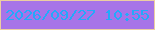 文字の大きさ：4、枠の色：eccea2、背景の色：a774e8、文字の色：23aafa 無料ブログパーツのブログ時計
