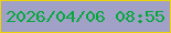 文字の大きさ：5、枠の色：ecd308、背景の色：a1a0c6、文字の色：07a73e 無料ブログパーツのブログ時計