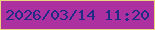 文字の大きさ：2、枠の色：ecd37f、背景の色：ac30a0、文字の色：212c86 無料ブログパーツのブログ時計