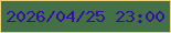 文字の大きさ：3、枠の色：ecd380、背景の色：437046、文字の色：340fa3 無料ブログパーツのブログ時計