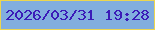 文字の大きさ：5、枠の色：ecd650、背景の色：82aedf、文字の色：3b1bb8 無料ブログパーツのブログ時計
