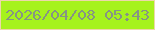 文字の大きさ：5、枠の色：ecd7a9、背景の色：a6f21c、文字の色：869484 無料ブログパーツのブログ時計